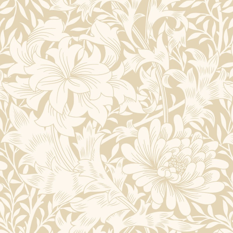 Hoopla Chrysanthemum Natural Wallpaper
