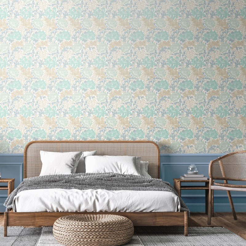 Hoopla Chrysanthemum Duck Egg Bedroom