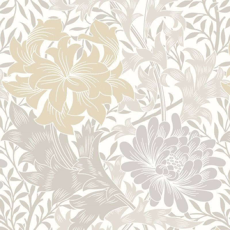Hoopla Chrysanthemum Grey Mix Wallpaper
