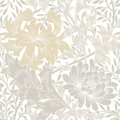 Hoopla Chrysanthemum Grey Mix Wallpaper