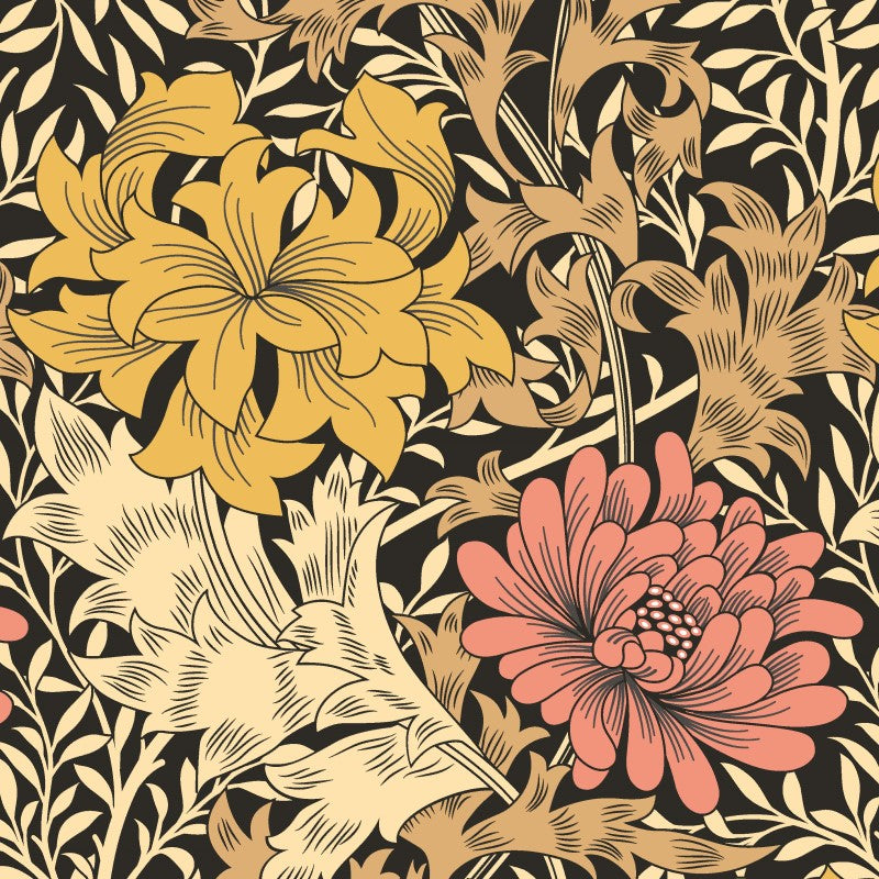 Hoopla Chrysanthemum Orange Wallpaper