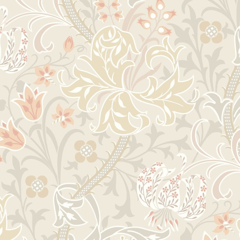 Hoopla Walls Lily Ogee Wallpaper