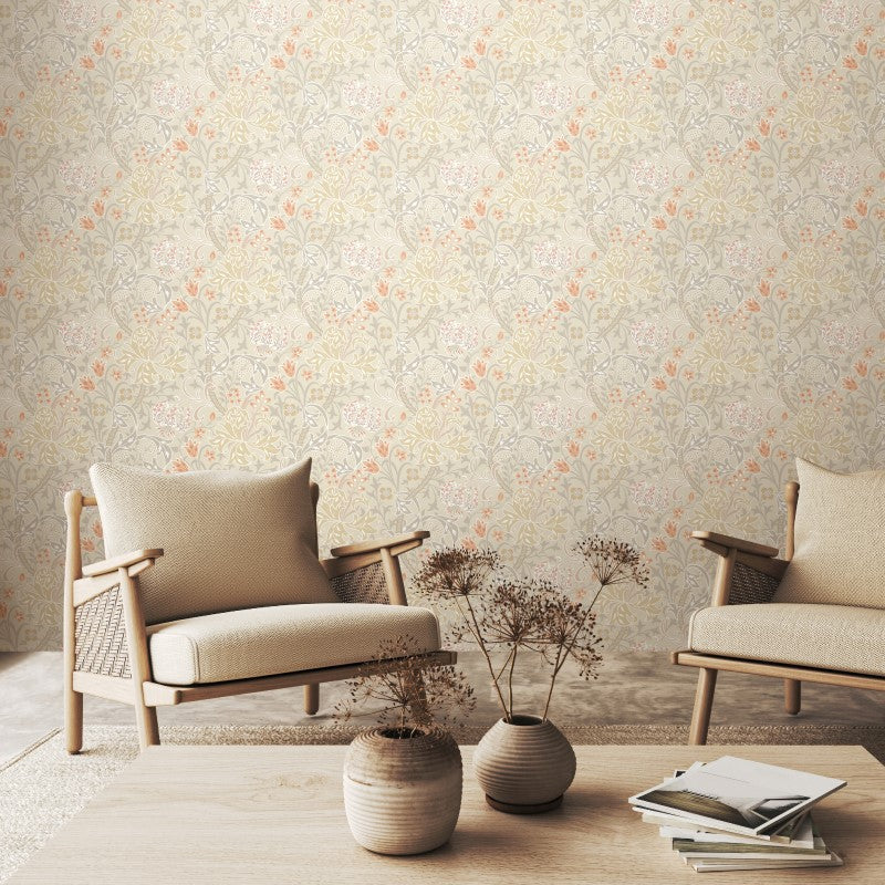 Hoopla Walls Lily Ogee Wallpaper