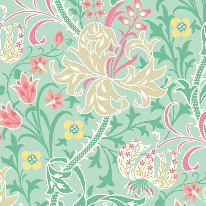 Hoopla Walls Lily Ogee Wallpaper
