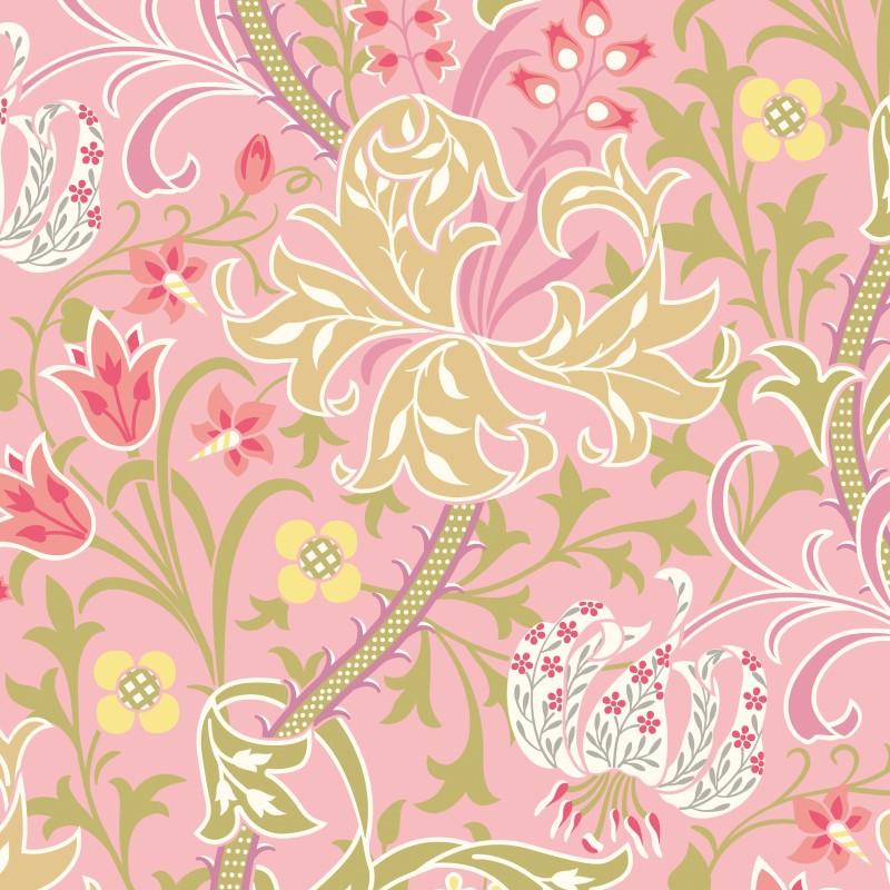 Hoopla Walls Lily Ogee Wallpaper