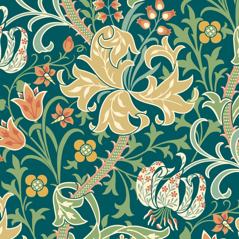 Hoopla Walls Lily Ogee Wallpaper