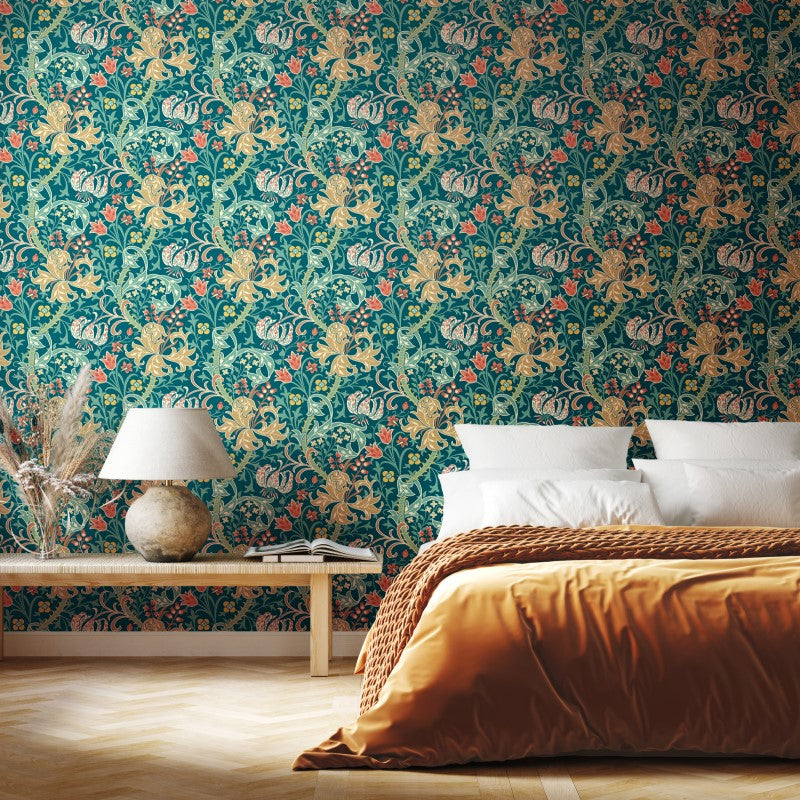 Hoopla Walls Lily Ogee Wallpaper