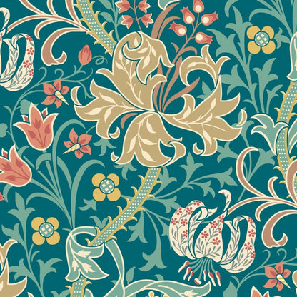 Hoopla Walls Lily Ogee Wallpaper
