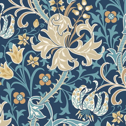 Hoopla Walls Lily Ogee Wallpaper