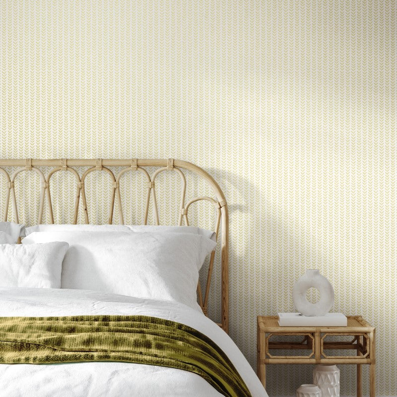 Hoopla Walls Ditsy Leaf Stripe Wallpaper