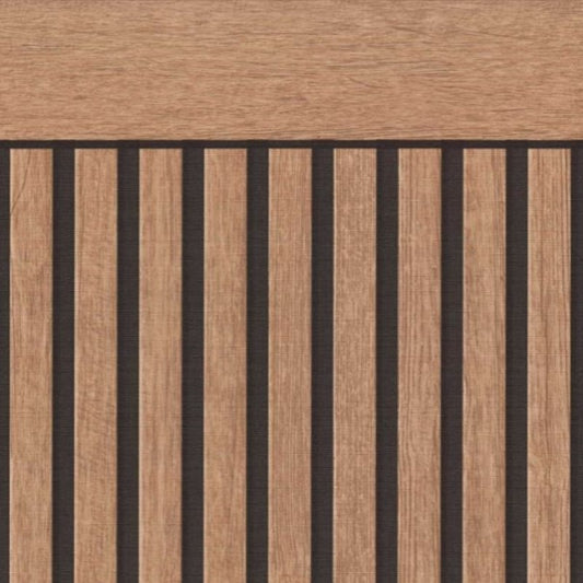 Scandi Wood Slat Wallpaper - Half Wall Panel - Oak Sample