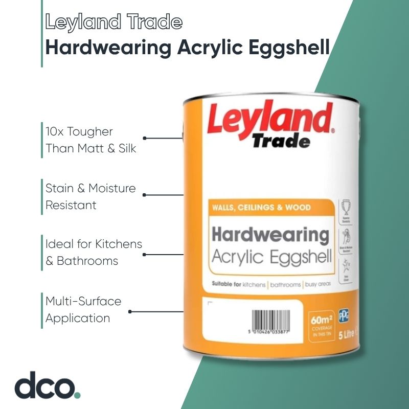 Leyland Trade Hardwearing Acrylic Eggshell - Colour Match