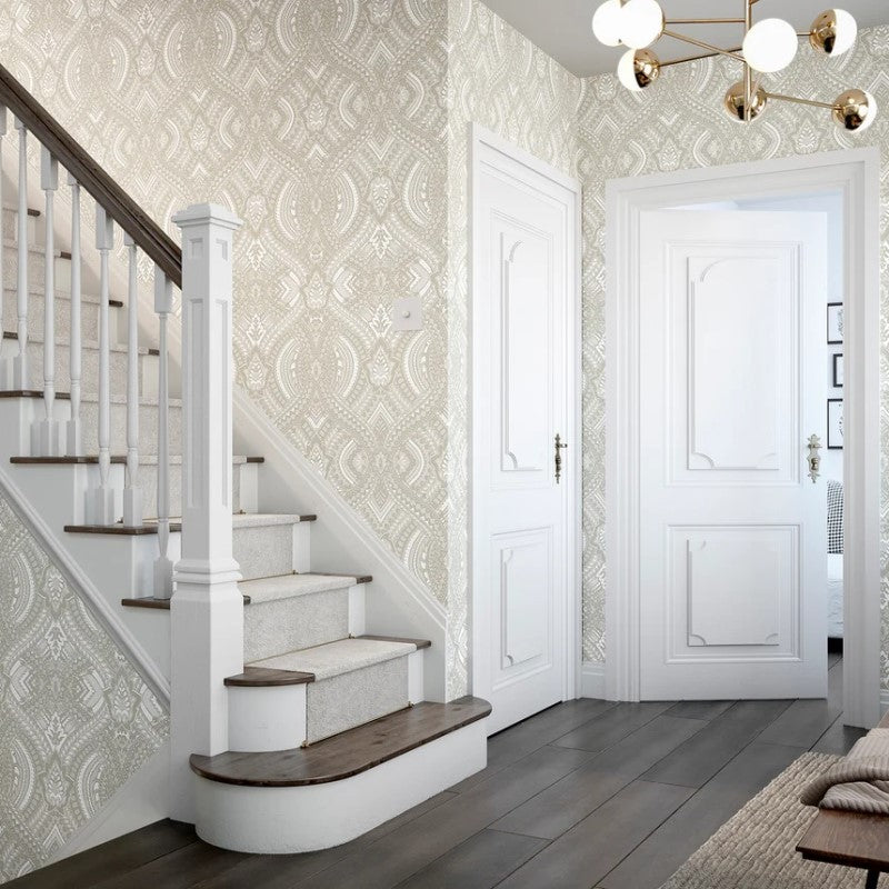 Hoopla Walls Ogee Damask Wallpaper