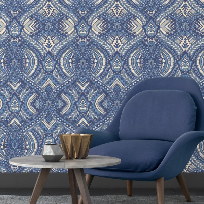 Hoopla Walls Ogee Damask Wallpaper