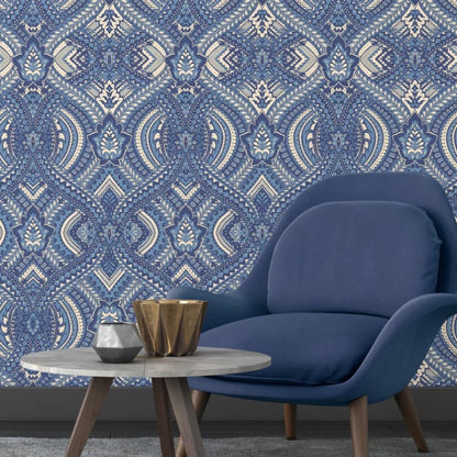 Hoopla Walls Ogee Damask Wallpaper