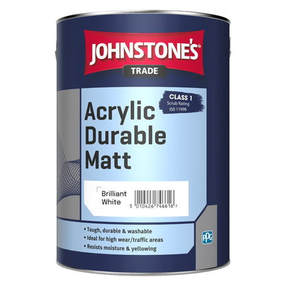 Johnstone's Trade Acrylic Durable Matt Paint - Brilliant White