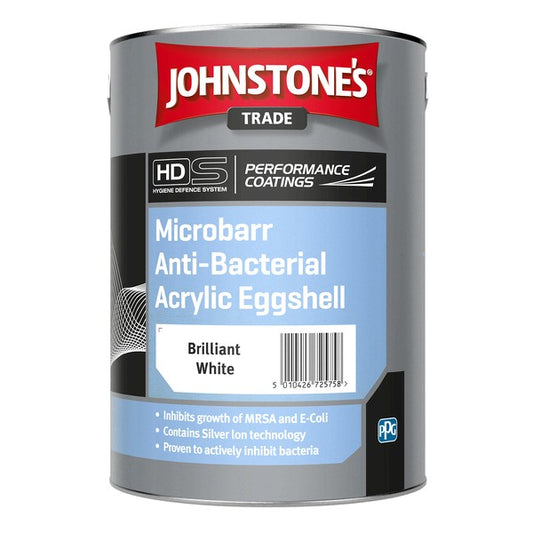 Johnstone's Trade Microbarr Anti Bacterial Acrylic Eggshell - White