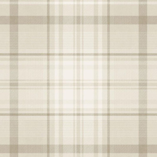 Kirkham Check Wallpaper - Neutral Sample