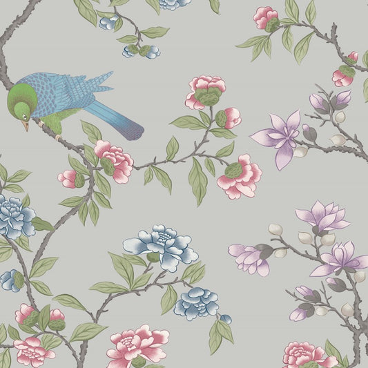 Little Greene Aderyn Wallpaper Sample - French Grey