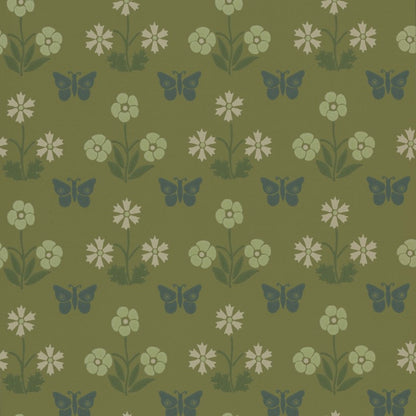 Little Greene Burges Butterfly Wallpaper