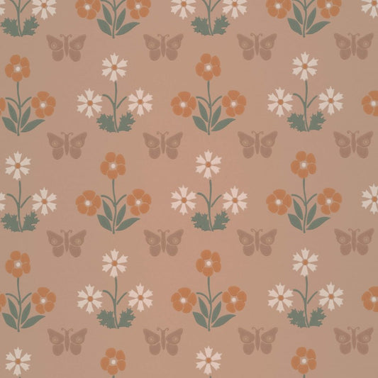Little Greene Burges Butterfly Wallpaper Sample - Masquerade