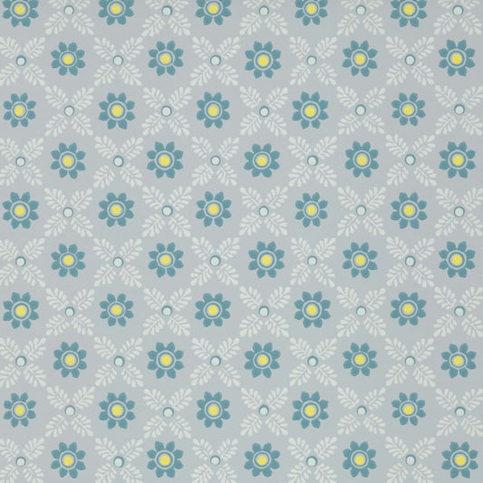 Little Greene Ditsy Block Wallpaper Sample - Bone China Blue