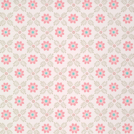 Little Greene Ditsy Block Wallpaper Sample - Carmine