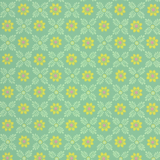 Little Greene Ditsy Block Wallpaper Sample - Green Verditer