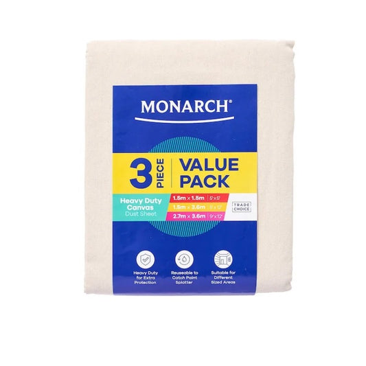 Monarch Heavy Duty Canvas Dust Sheets (3 Pack)