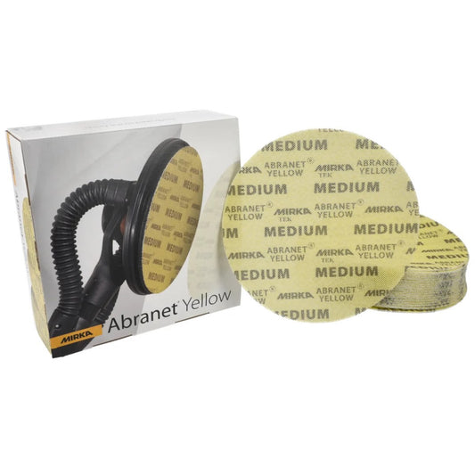 Mirka Abranet Yellow 225mm Sanding Discs (Box of 20)