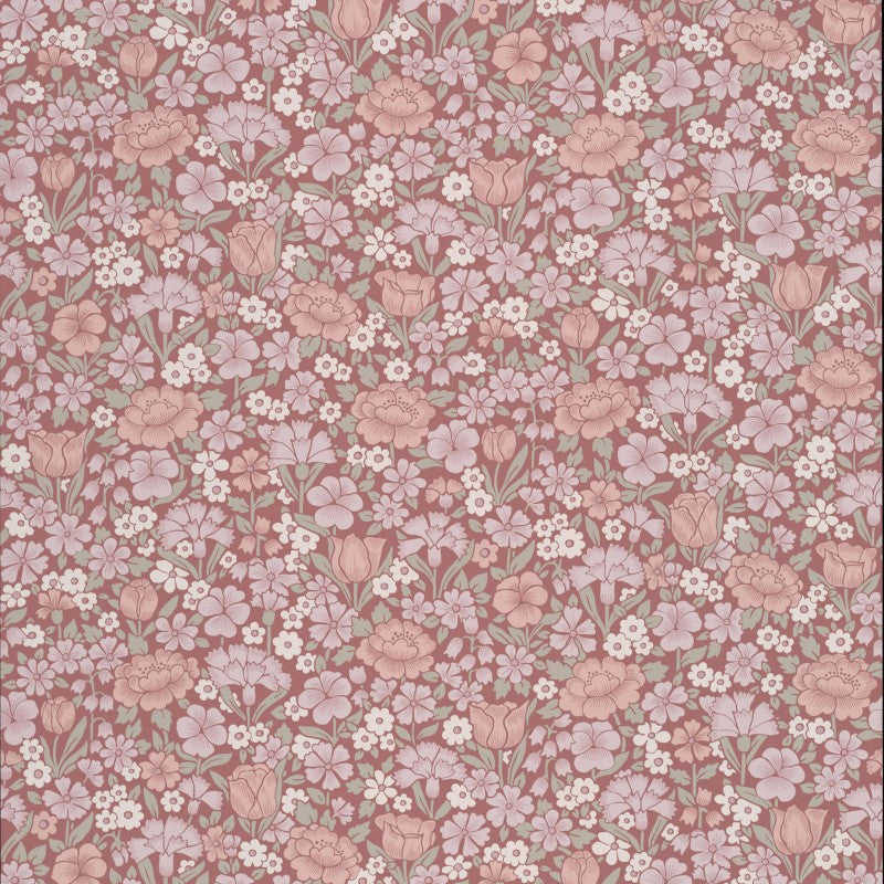 Little Greene Spring Flowers Wallpaper Sample - Blush