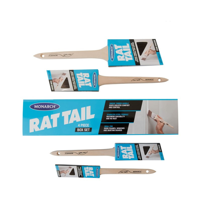 Monarch Rat Tail Brush 4 Piece Box Set