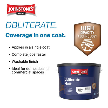 Johnstone's Trade Obliterate Matt Paint - Brilliant White