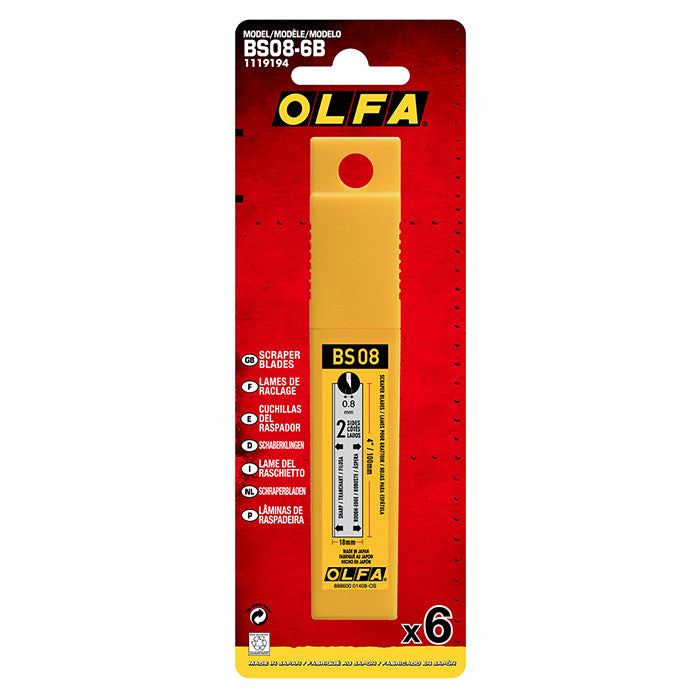 Olfa Extra Heavy-Duty Scraper Blade 100mm - OLF/BS086B (Pack of 6)