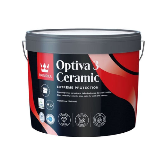 Tikkurila Optiva 3 Ceramic Scrubbable Flat Matt for Walls & Ceilings - Colour Match