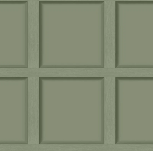 Modern Wood Panel Wallpaper Green Sample