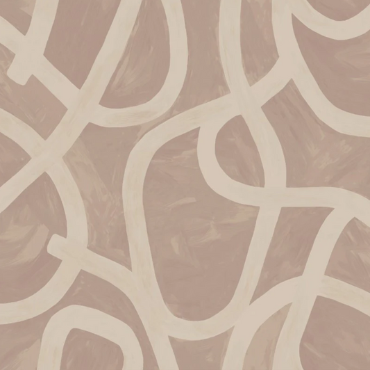Moleta Swirl Coral Wallpaper Sample
