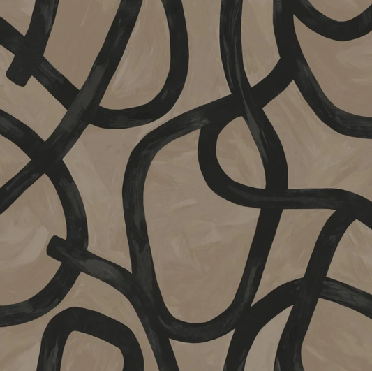Moleta Swirl Taupe Wallpaper Sample