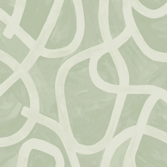Moleta Swirl Sage Wallpaper Sample