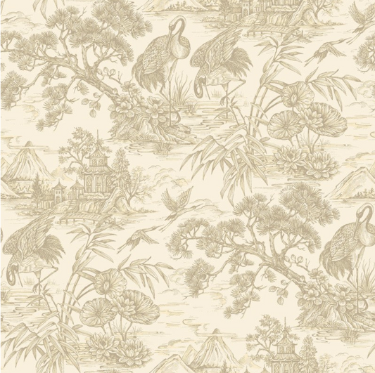Natoru Oriental Wallpaper - Cream Sample
