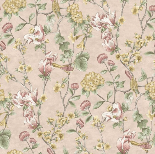 Nightingale Floral Trail Wallpaper - Pink Sample