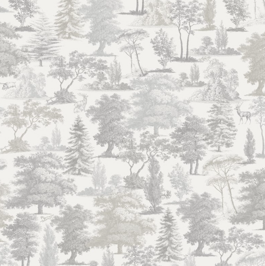 Oakley Toile de Jouy Wallpaper Taupe Sample