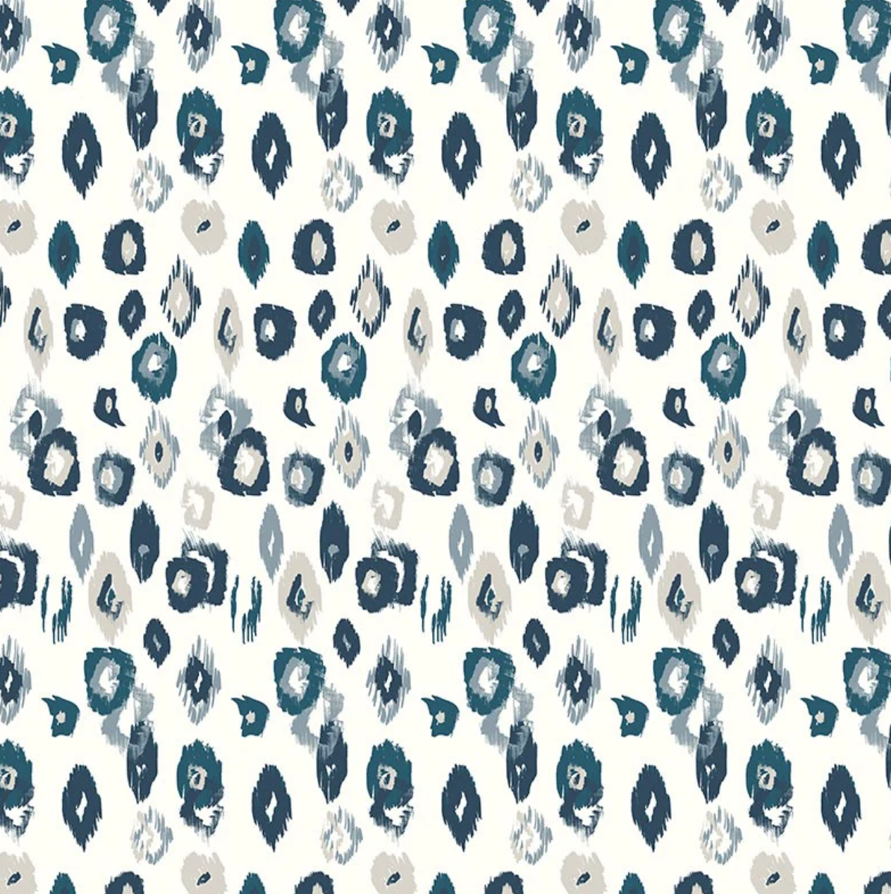 Ohpopsi Animal Ikat Wallpaper Wilderness White & Serpentine Sample