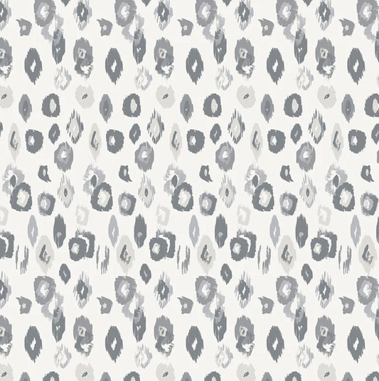 Ohpopsi Animal Ikat Wallpaper Wilderness White & Stone Sample