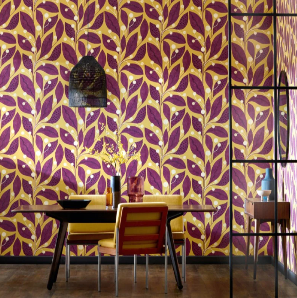 Ohpopsi Berry Dot Wallpaper Mulberry Sample