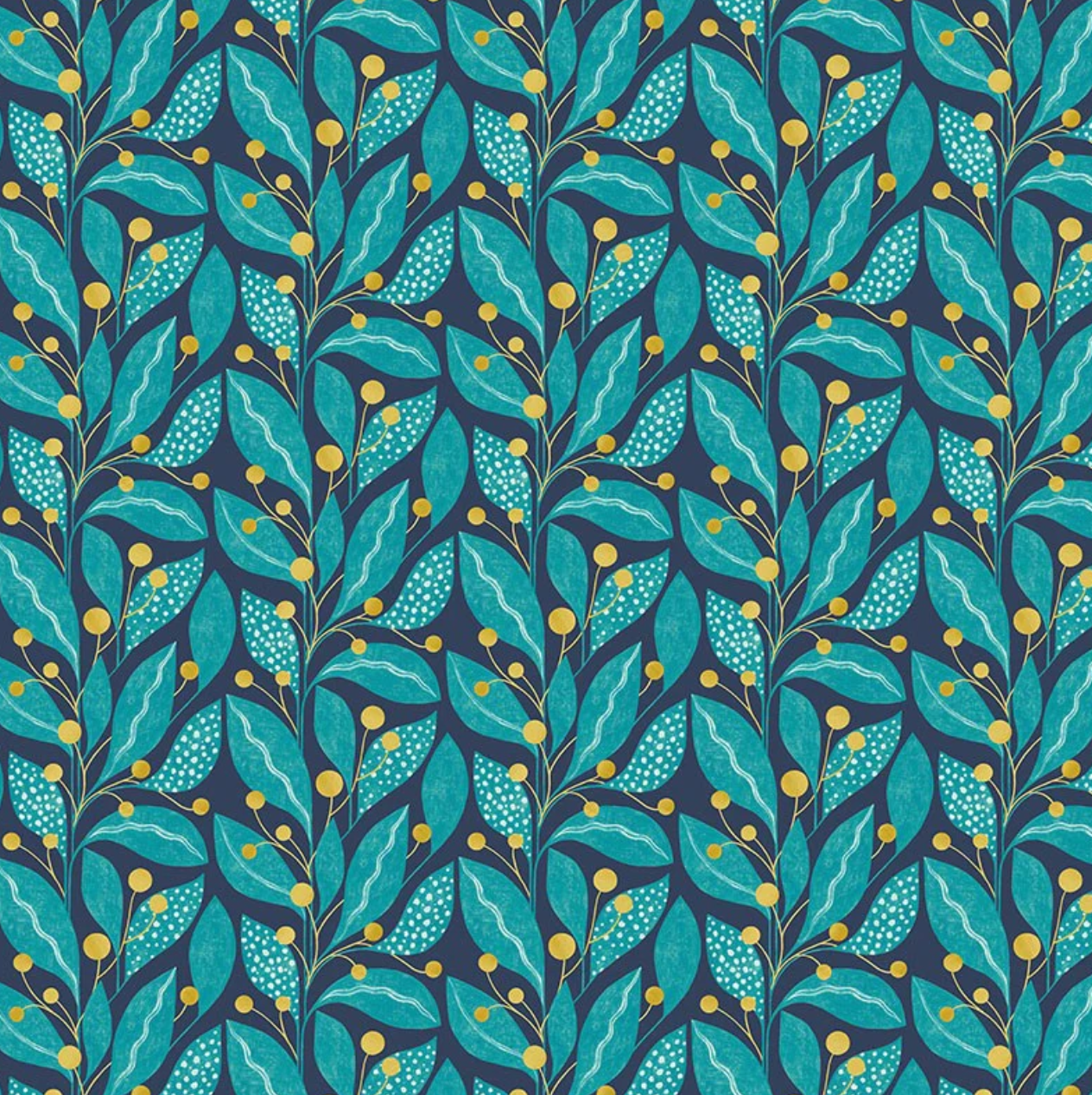 Ohpopsi Berry Dot Wallpaper Ink & Azure Sample