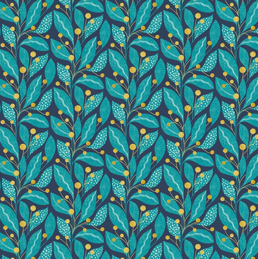 Ohpopsi Berry Dot Wallpaper Ink & Azure Sample