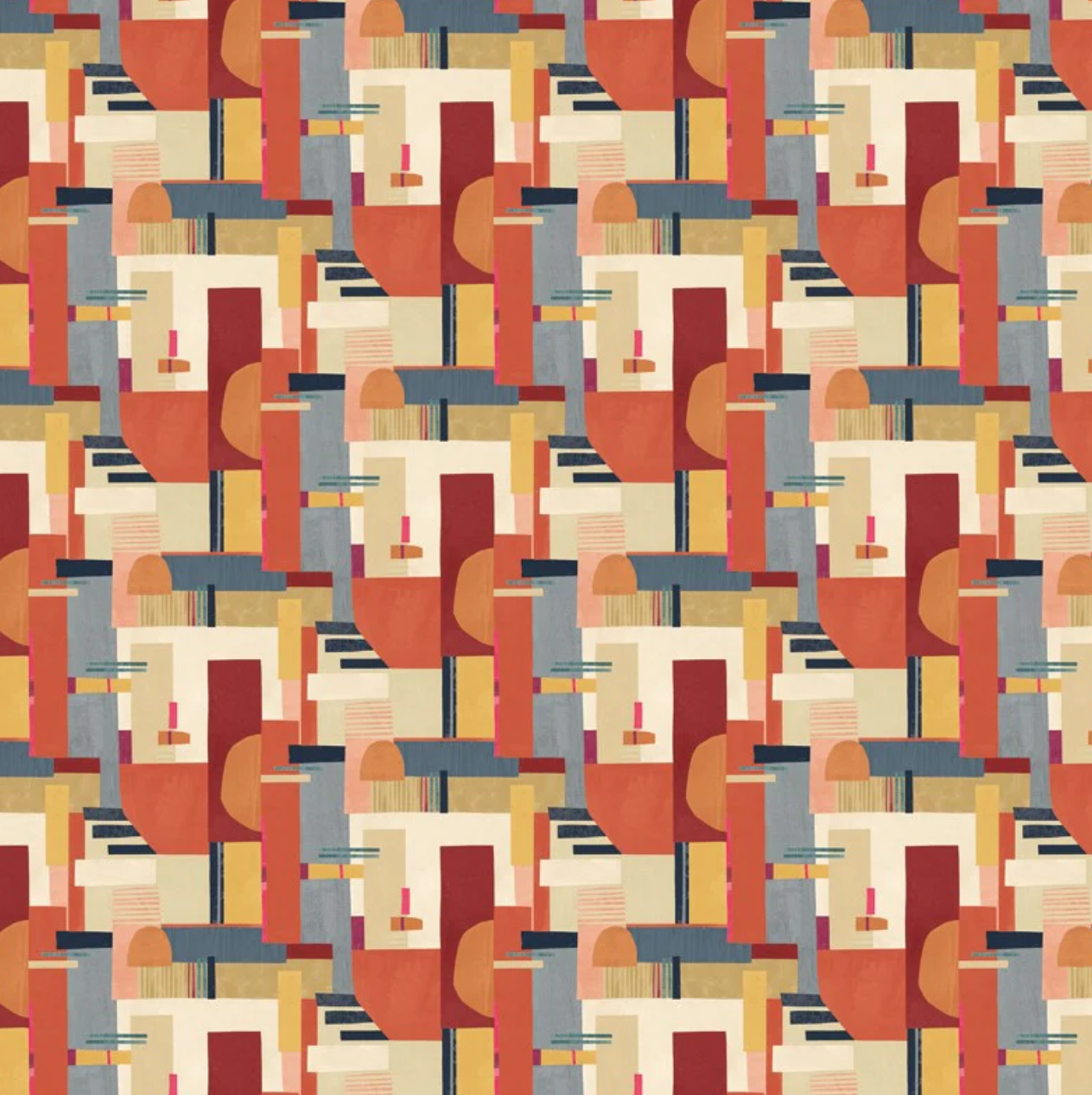 Ohpopsi Blocs Wallpaper Paprika Sample