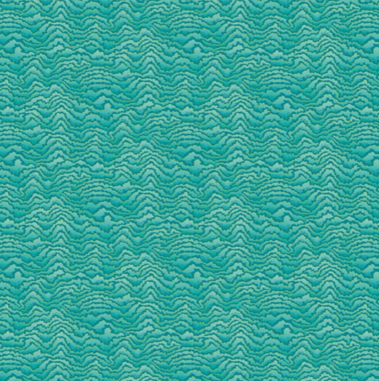 Ohpopsi Contour Wallpaper Turquoise & Lemon Sample