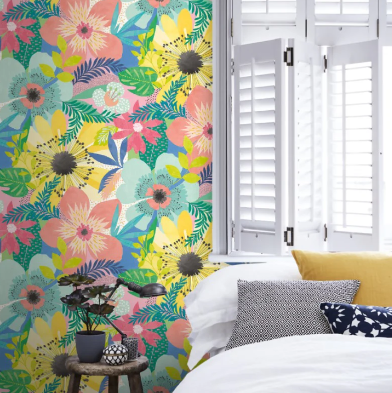 Ohpopsi Floral Riot Wallpaper Citrus Sample